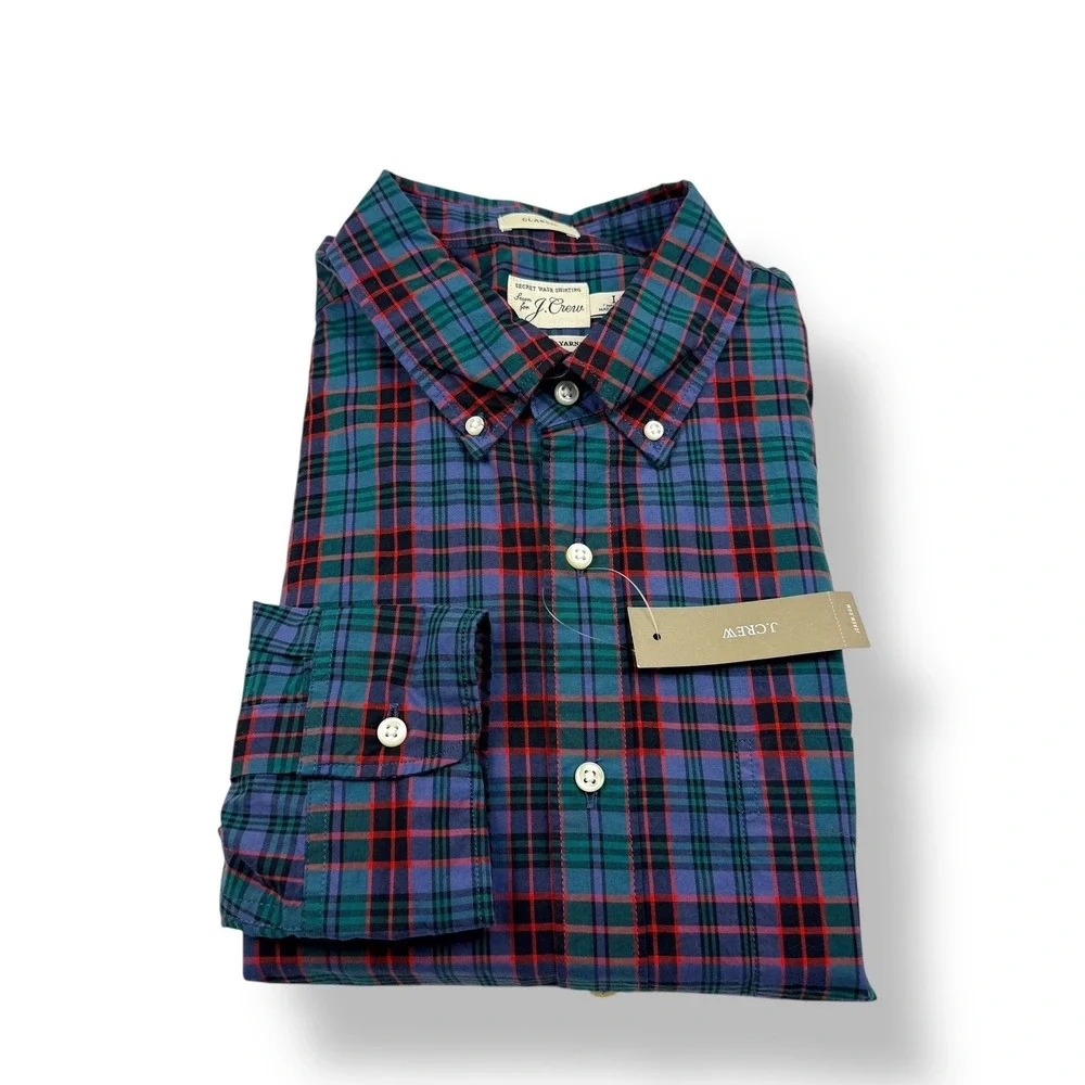 J. Crew Men's‎ Classic Fit Plaid Button Down Shirt Long Sleeve Size Large NWT